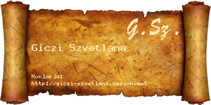 Giczi Szvetlana névjegykártya